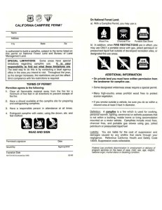 USFS fire permit